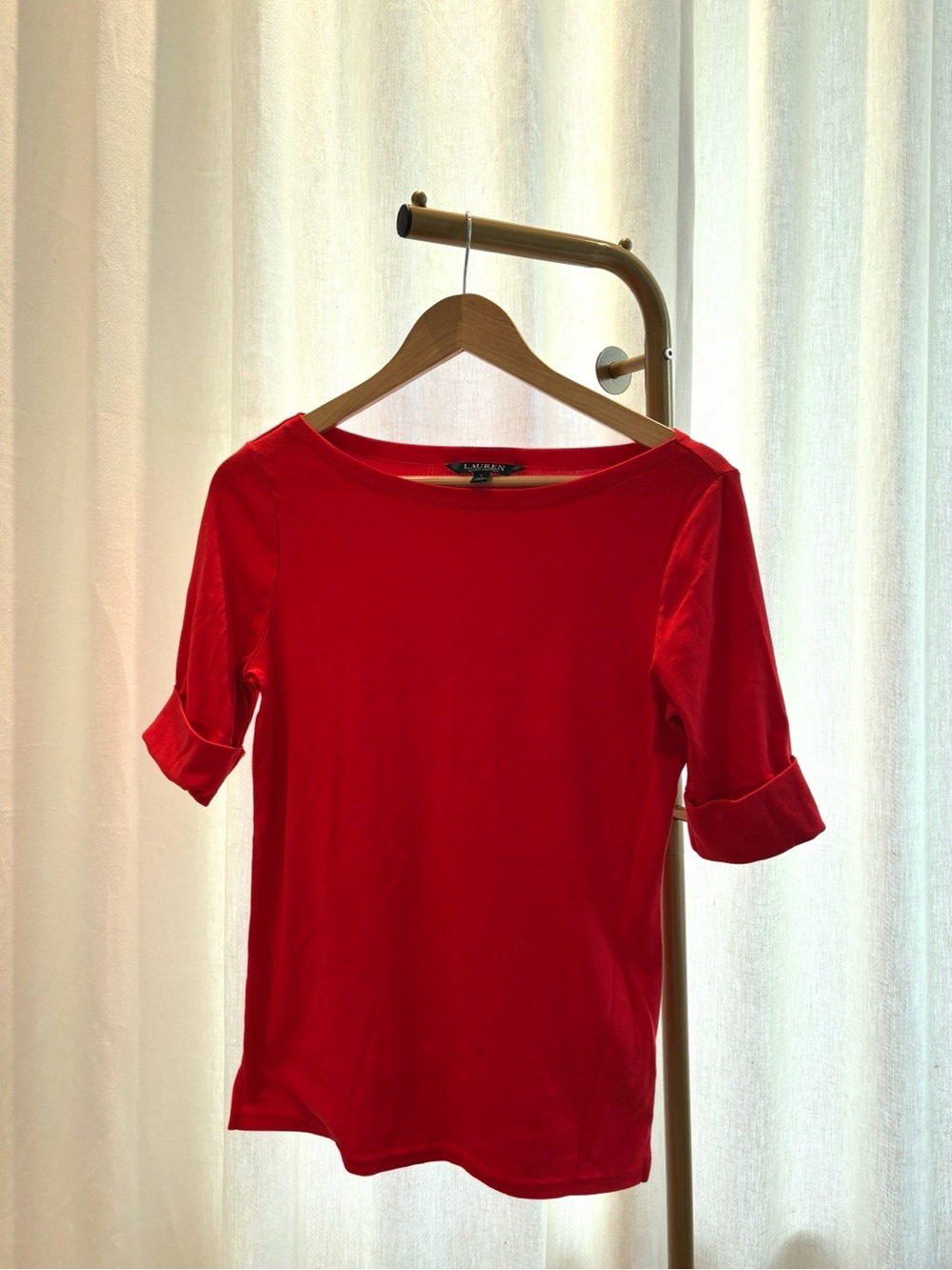 Lauren Ralph Lauren Long Sleeve Top Red Large Like New